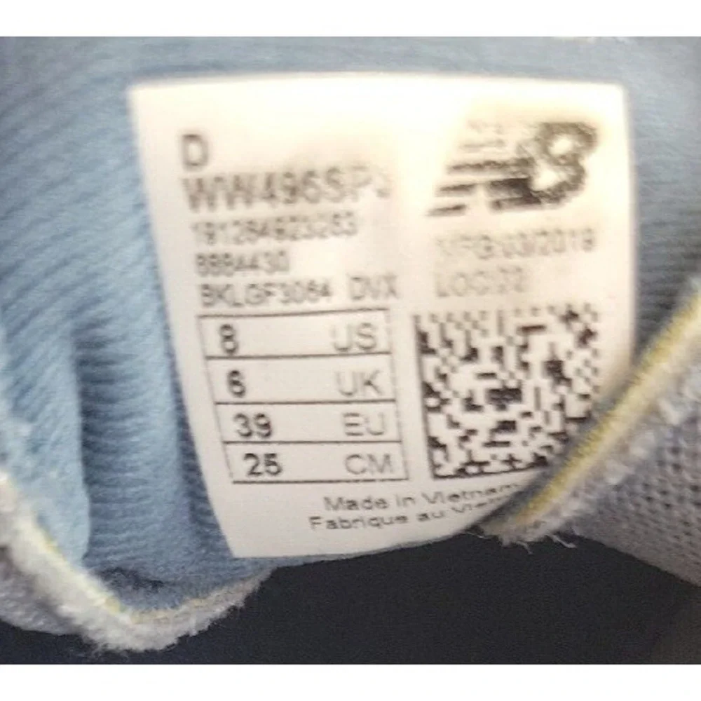 New Balance 496v3 Walking Shoes Cush+ Comfort Athletic Sneakers Blue Pink Sz 8
